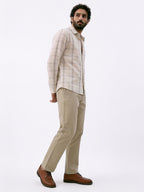 Men's Offwhite 100% Cotton Regular Fit Shirt
