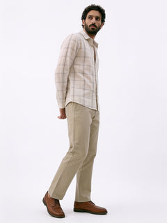 Men's Offwhite 100% Cotton Regular Fit Shirt