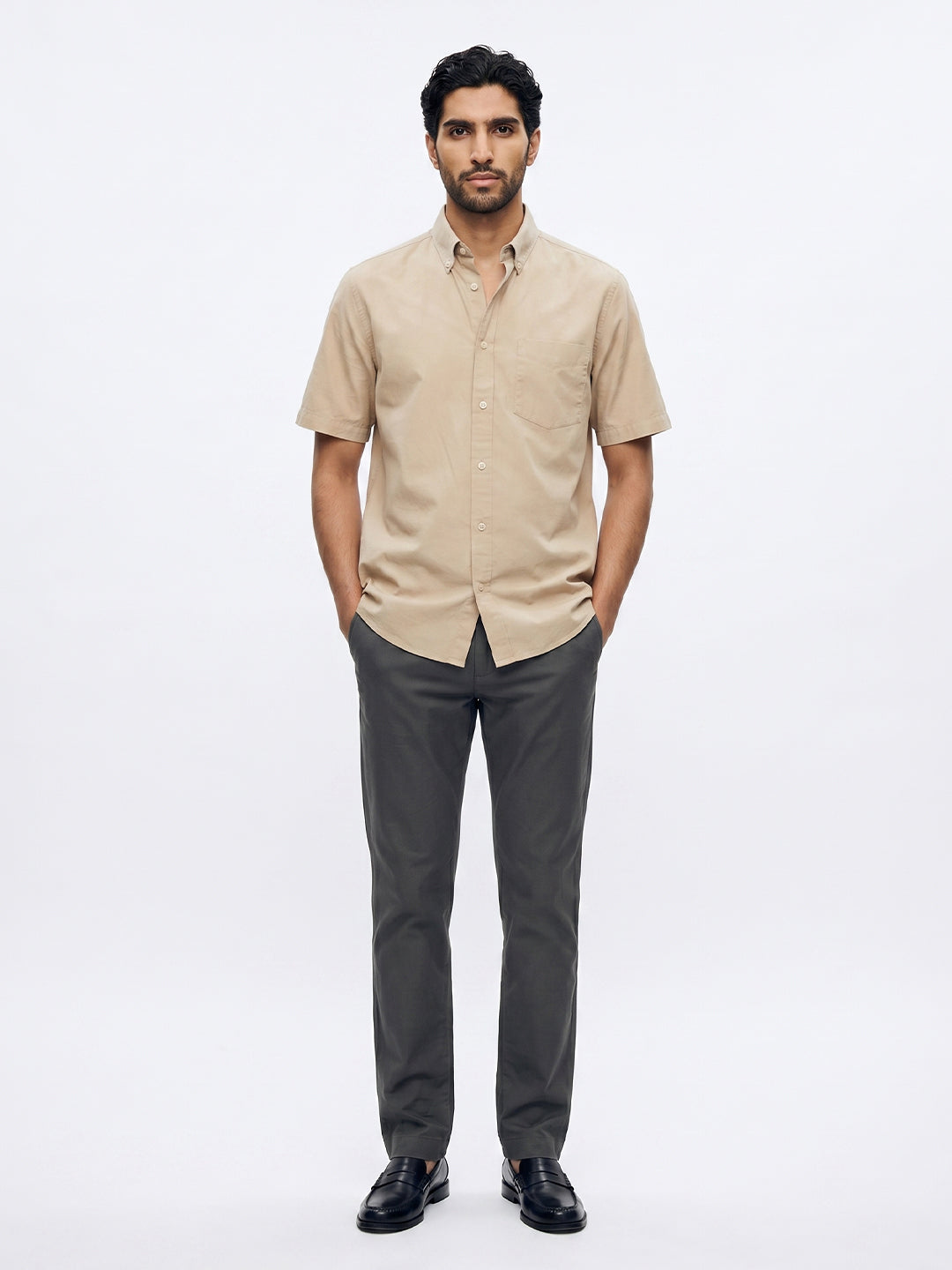 Men's Natural 100% Cotton Regular Fit Shirt