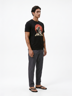 Men's Black 100% Organic Cotton Regular Fit Tshirt