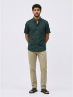 Men's Green 100% Cotton Regular Fit Shirt