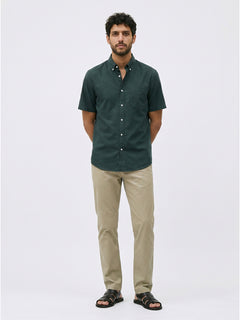 Men's Green Oxford 100% Cotton Regular Fit Shirt