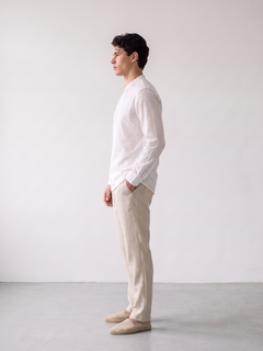 Men's White 100% Cotton Regular Fit Shirt