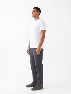 Men's White Cotton Elastane Slim Fit Tshirt