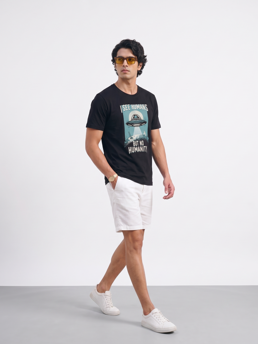 Men's 100% Organic Cotton Regular Fit Tshirt Black