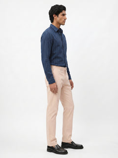 Men's Navy Cotton Lycra Regular Fit Shirt