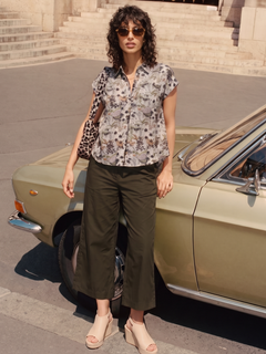 Women's Cotton Lycra Regular Fit Culotte Olive