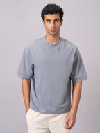 Men's Blue 100% Cotton Relax Fit Tshirt