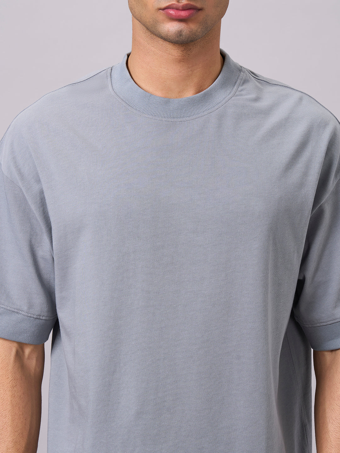 Men's Blue 100% Cotton Relax Fit Tshirt