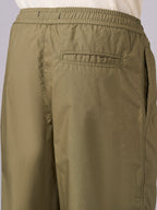 Men's Olive 100% Cotton Regular Fit Pant
