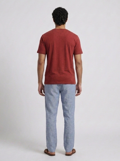 Men's Brick Cotton Bamboo Elastane Regular Fit Tshirt