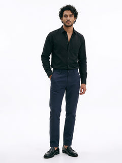 Men's Black 100% Cotton Regular Fit Shirt