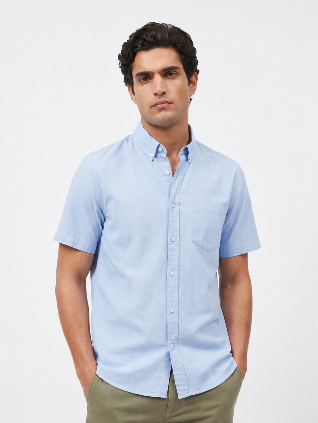 Men's Sky Oxford 100% Cotton Regular Fit Shirt