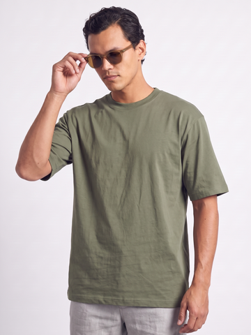 Men's 100% Cotton Relax Fit Tshirt Green