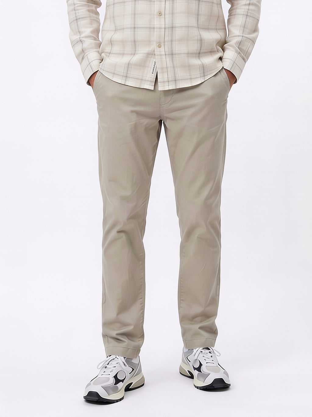 Men's Green Cotton Lycra Slim Fit Pant