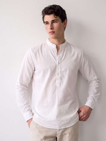 Men's White 100% Cotton Regular Fit Shirt