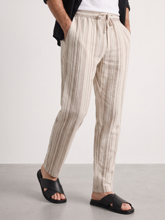 Men's Brown 100% Cotton Regular Fit Pant
