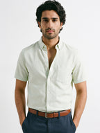 Men's Mint 100% Cotton Regular Fit Shirt