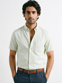 Men's Mint Oxford 100% Cotton Regular Fit Shirt