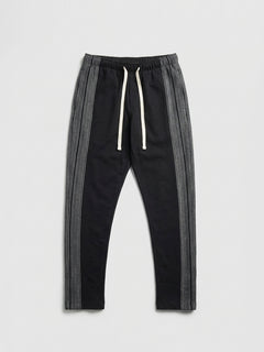 Men's 100% Cotton Regular Fit Drawstring Pants Black
