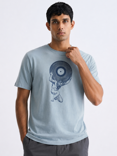 Men's Blue 1 100% Organic Cotton Regular Fit Tshirt