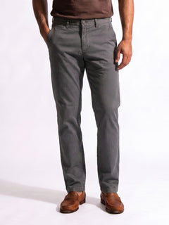 Men's Dark Grey Cotton Lycra Slim Fit Pant