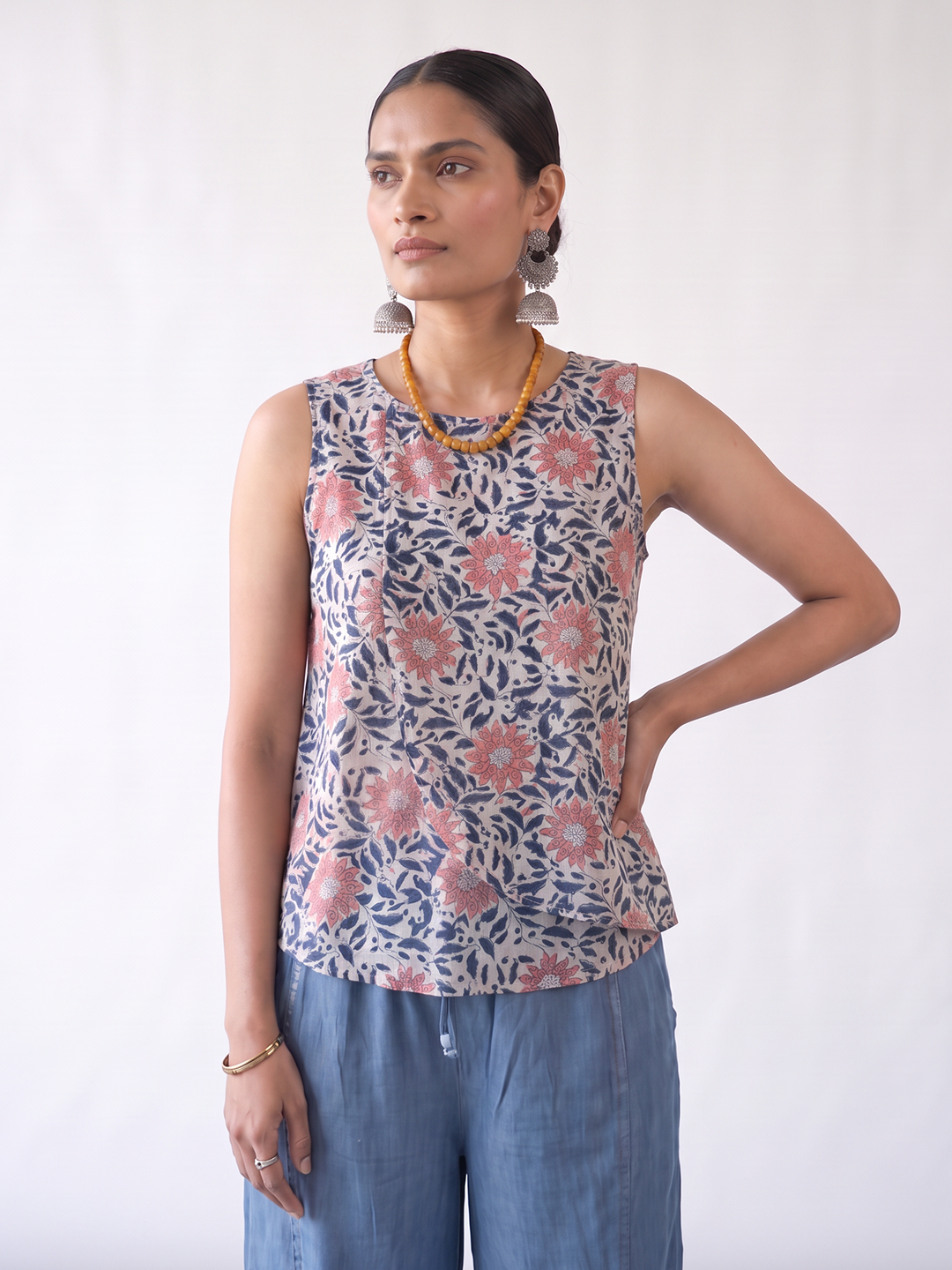 Women's Cotton Silk Regular Fit Blouse Peach
