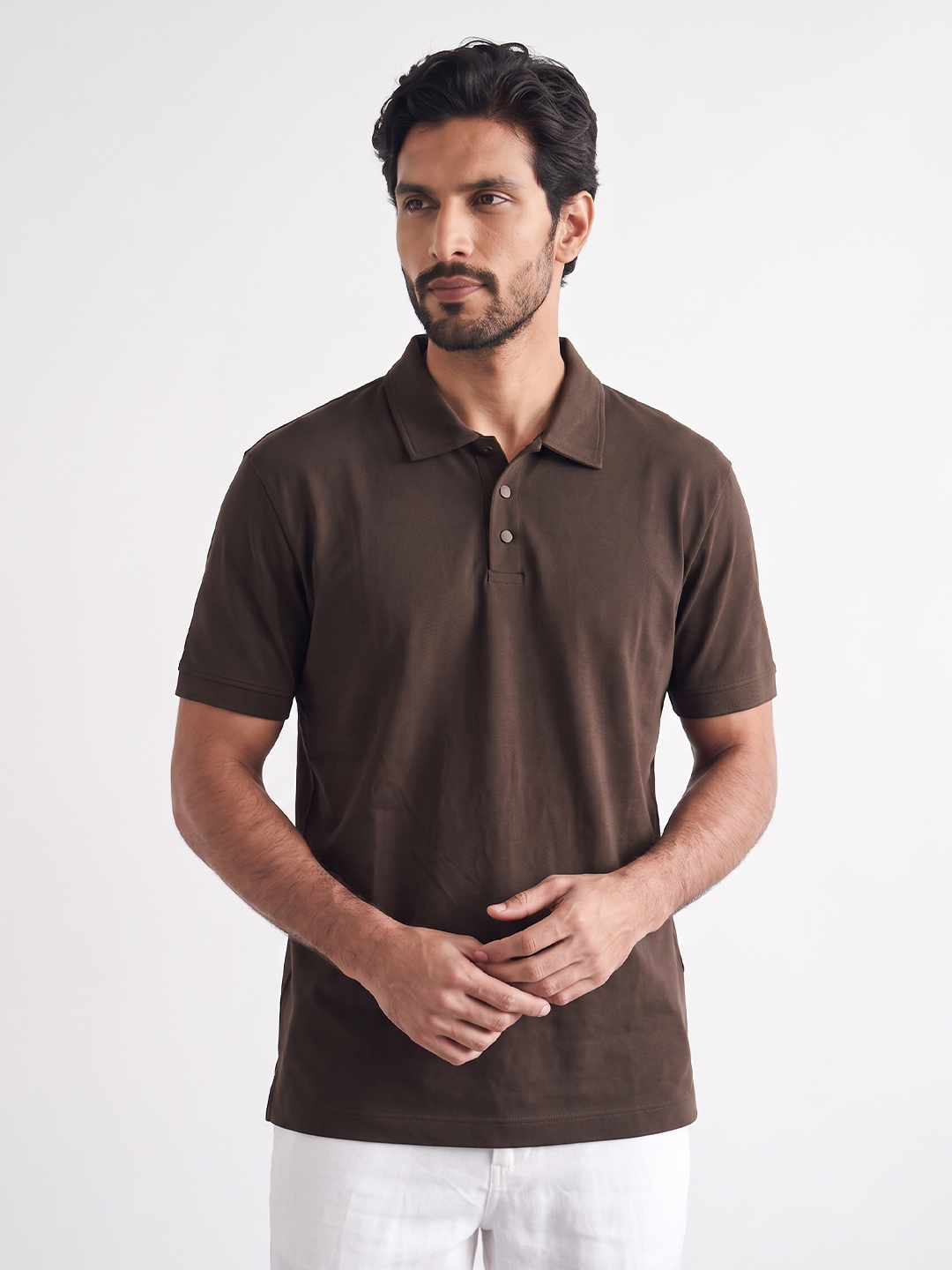 Men's 100% Cotton  Regular Fit Tshirt Brown