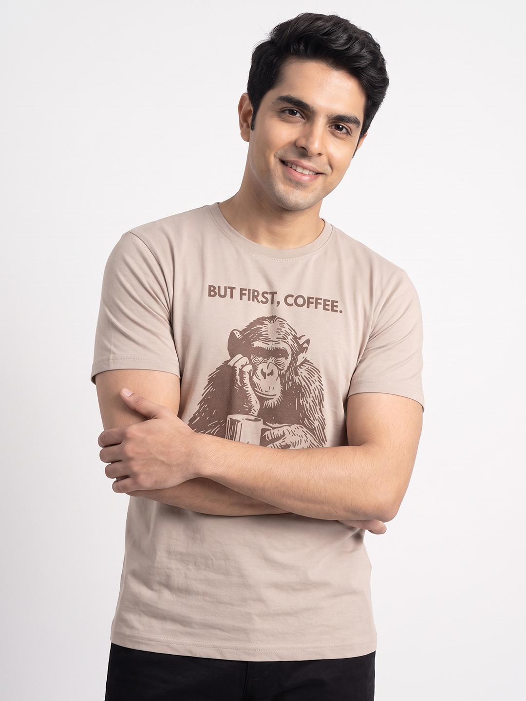 Men's 100% Organic Cotton Regular Fit Tshirt Sand
