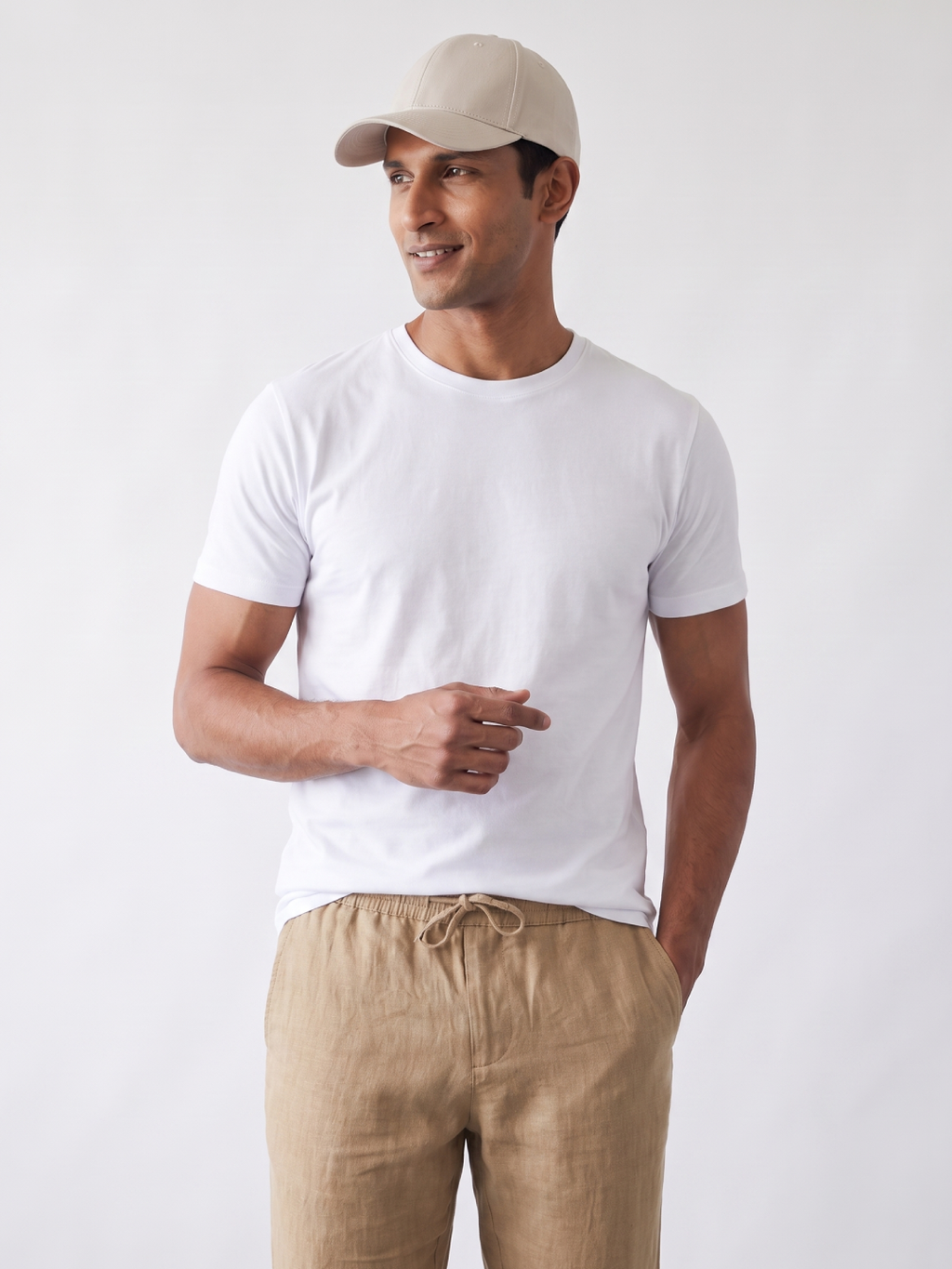 Men's White 100% Organic Cotton Regular Fit Tshirt