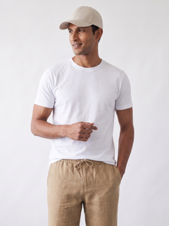 Men's White 100% Organic Cotton Regular Fit Tshirt