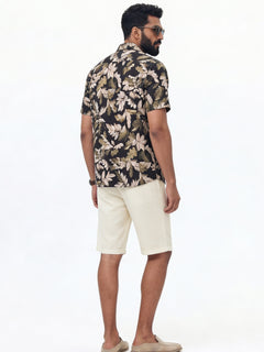 Men's Olive Modal Cotton Regular Fit Shirt