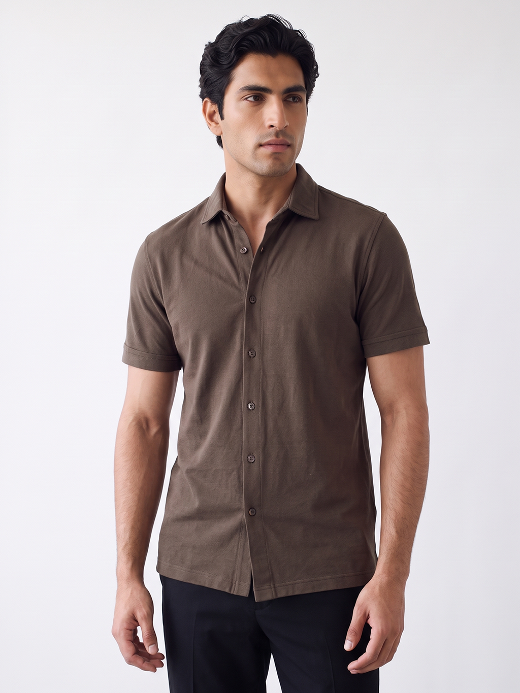 Men's 100% Cotton  Regular Fit Tshirt Brown