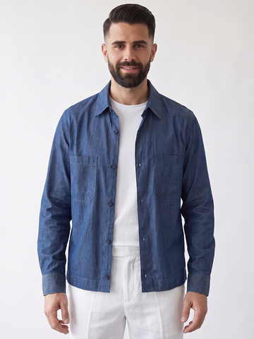 Men's 100% Cotton Regular Fit Jacket Navy