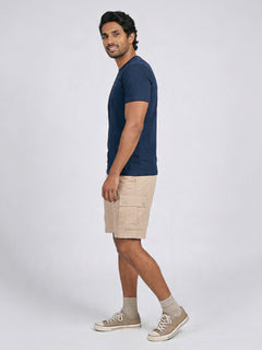 Men's Navy Cotton Bamboo Elastane Regular Fit Tshirt