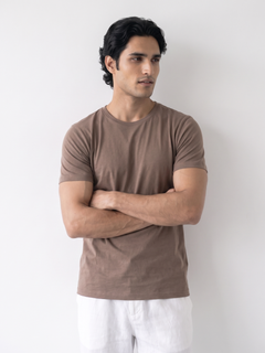 Men's Khaki 100% Organic Cotton Regular Fit Tshirt