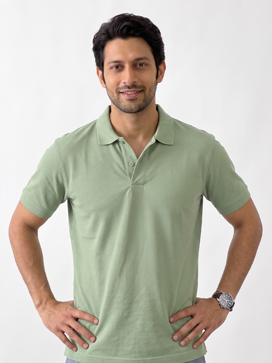 Men's Green 100% Organic Cotton Regular Fit Tshirt