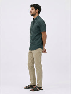 Men's Green Oxford 100% Cotton Regular Fit Shirt