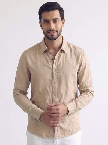 Men's Tencel Linen Regular Fit Shirt Natural