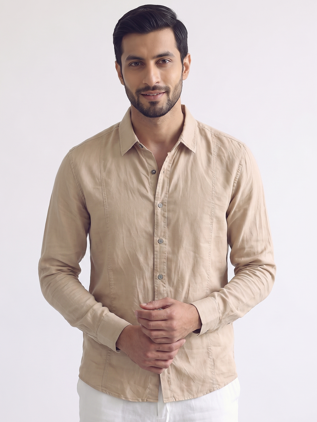 Men's Tencel Linen Regular Fit Shirt Natural