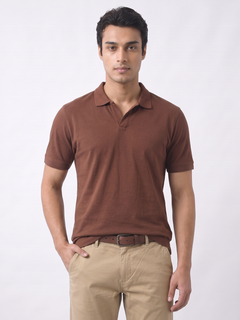 Men's 100% Cotton  Regular Fit Tshirt Brick