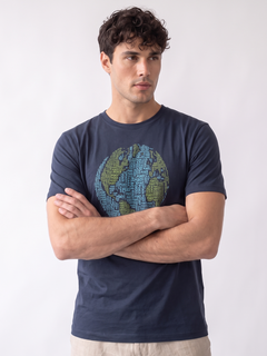 Men's Navy 100% Organic Cotton Regular Fit Tshirt
