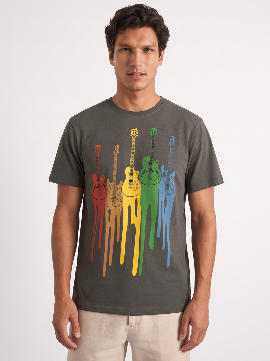 Men's 100% Organic Cotton Regular Fit Tshirt Charcoal