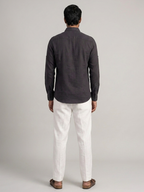 Men's Black Linen Cotton Regular Fit Shirt