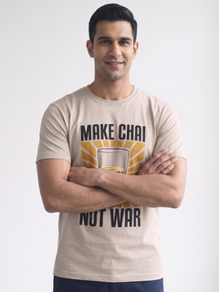 Men's 100% Organic Cotton Regular Fit Tshirt Sand