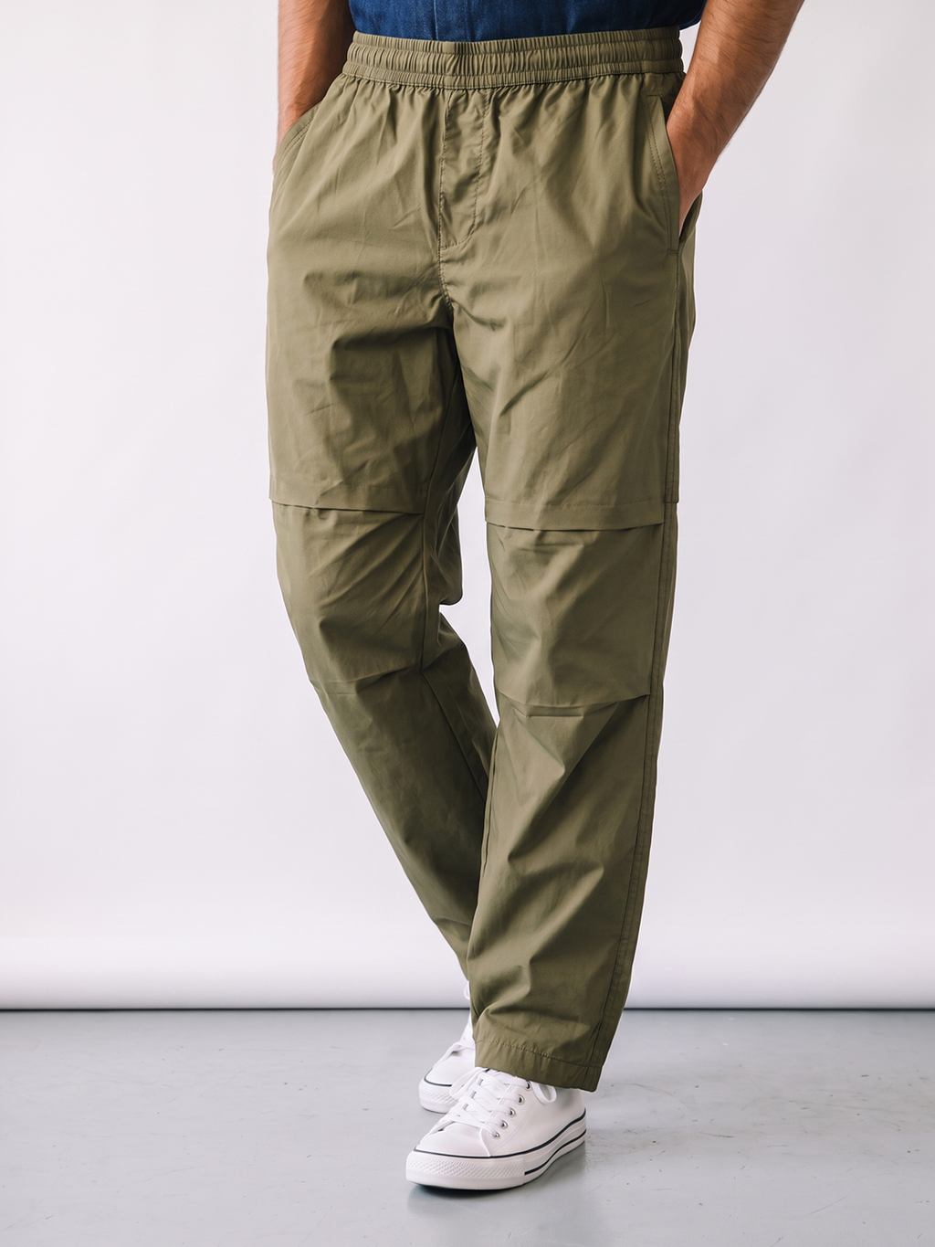 Men's 100% Cotton Regular Fit Pants Olive