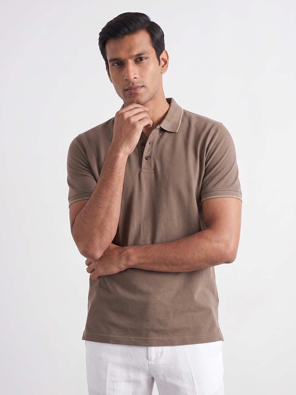 Men's Brown 100% Organic Cotton Regular Fit Tshirt