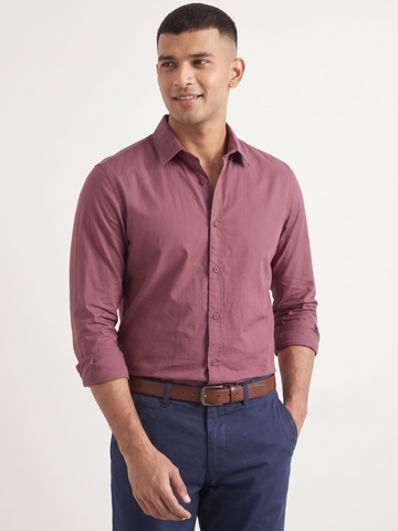 Men's 100% Cotton Regular Fit Shirt Wine