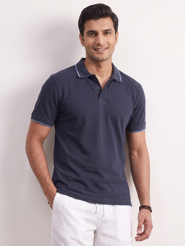 Men's Navy 100% Organic Cotton Regular Fit Tshirt