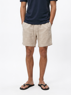 Men's Natural Cotton Linen Regular Fit Shorts